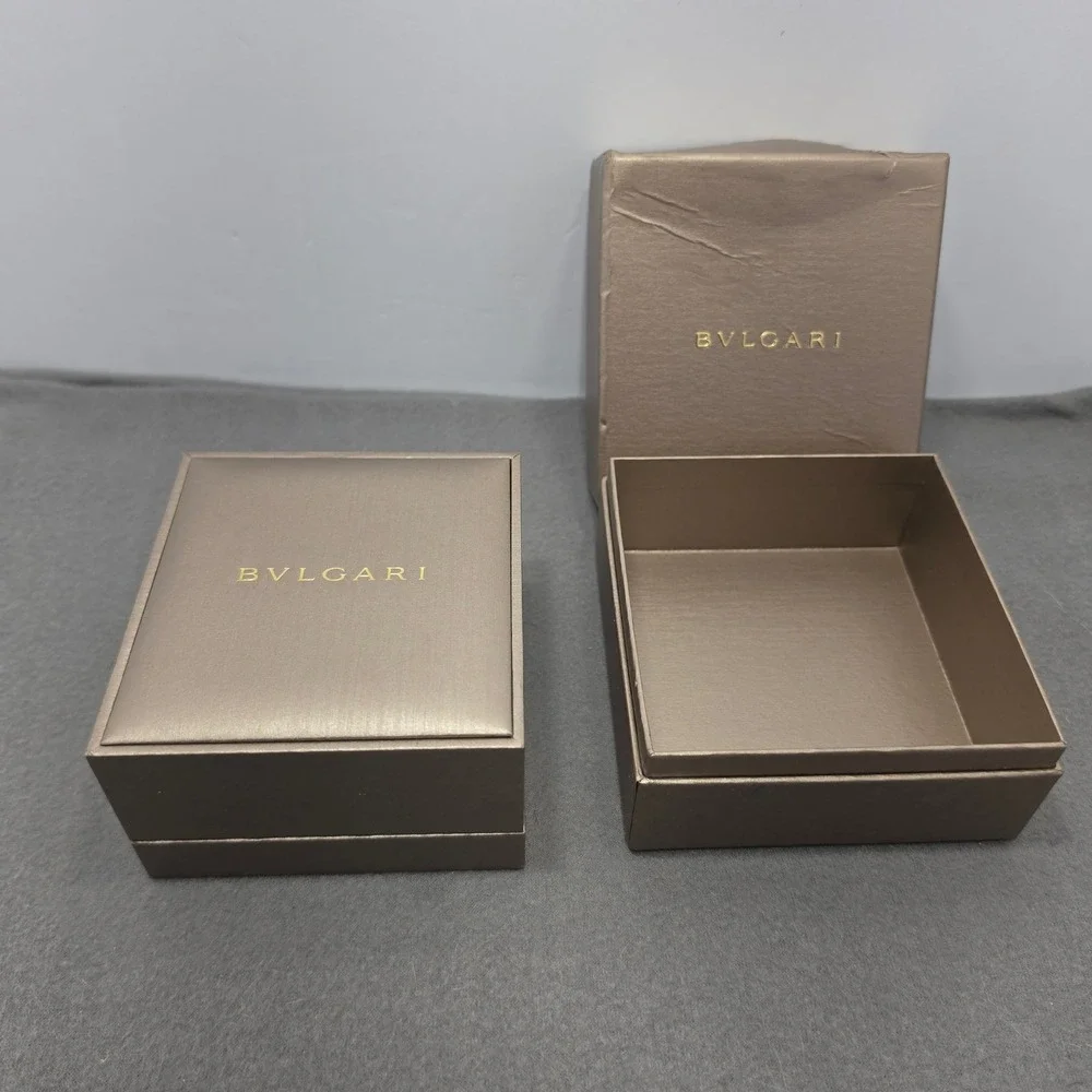 Bvlgari Champagne Gold Jewelry BoxSet Bracelet Watch Case Via Condotti 10 Roma J